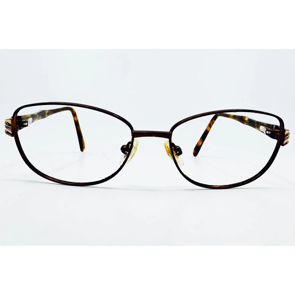 Tura Eyeglass Frames Womens Brown Tortoise Gold Trim 54-16-135 45041